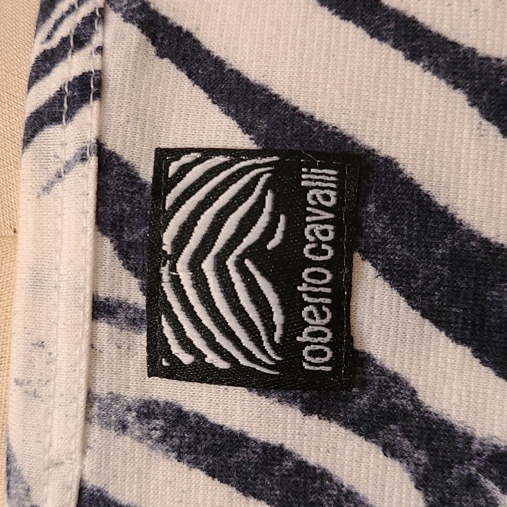 Robert Cavalli black and white men's t-shirt size 54 made in Italy - Picture 7 of 16